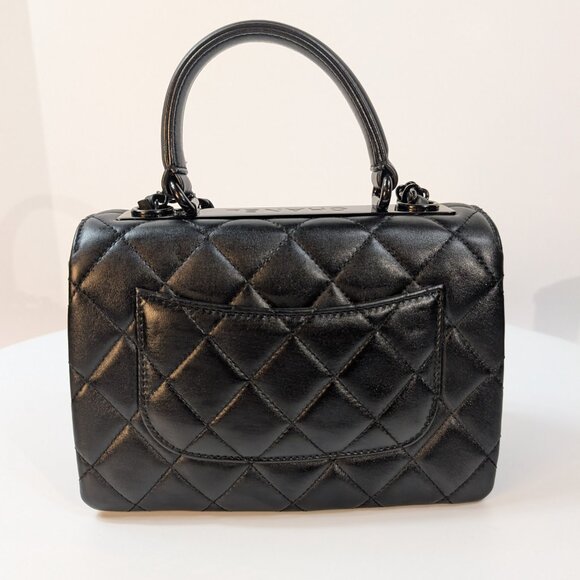 Chanel So Black Quilted Mini Trendy Top Handle Flap Bag - Picture 7 of 16